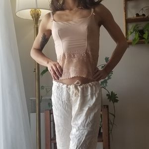 Princesse Tam Tam Sleep Cami French Lingerie Lace Hem Nude Small Flattering